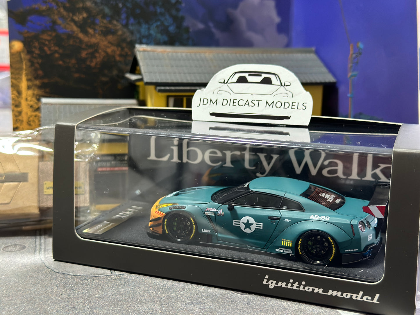 Ignition Model IG2557 1/43 LB-WORKS Nissan GT-R R35 type 2 Matte Green W/ Engine