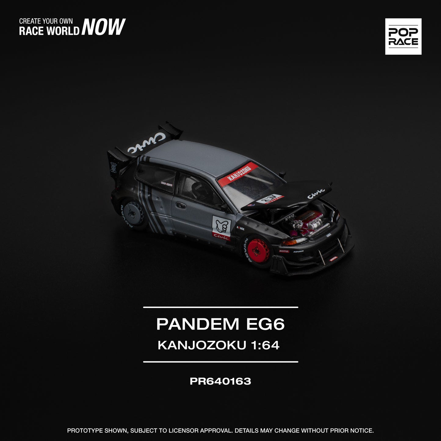Preorder Poprace Honda Civic EG6 Pandem Kanjuzoku 1/64