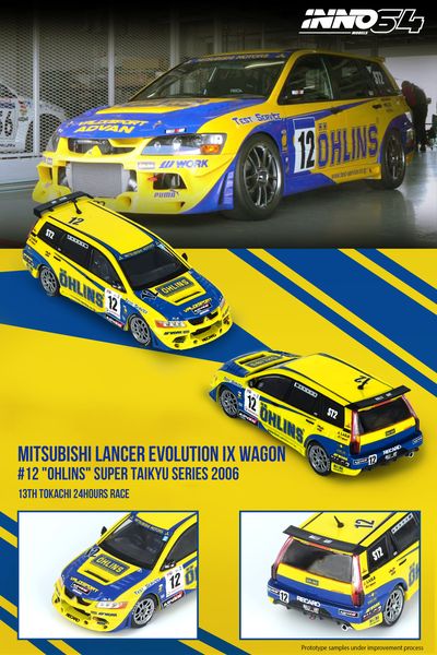 INNO64 Mitsubishi Lancer Evolution IX Wagon #12 Ohlins Super Taikyu Series 2006 13th Tokachi 24h Race IN64-EVO9W-OHL