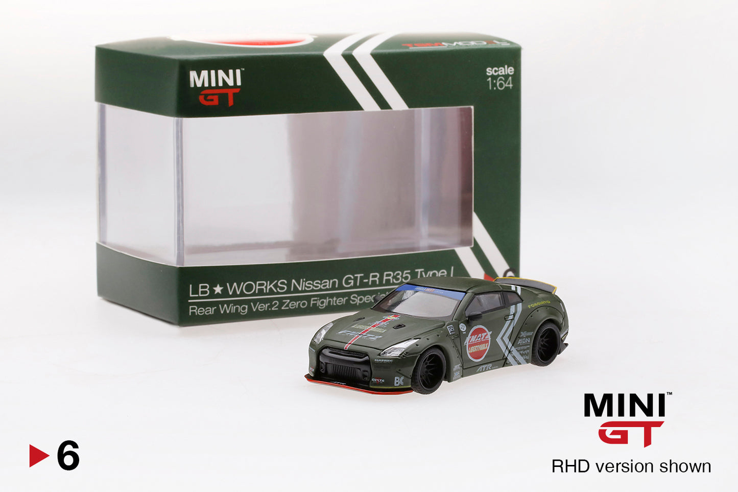 MiniGT LB Works Nissan GT-R R35 Type I Rear Wing Ver.2 Zero Fighter Hong Kong Special MGT00006-R & MGT00007 Set