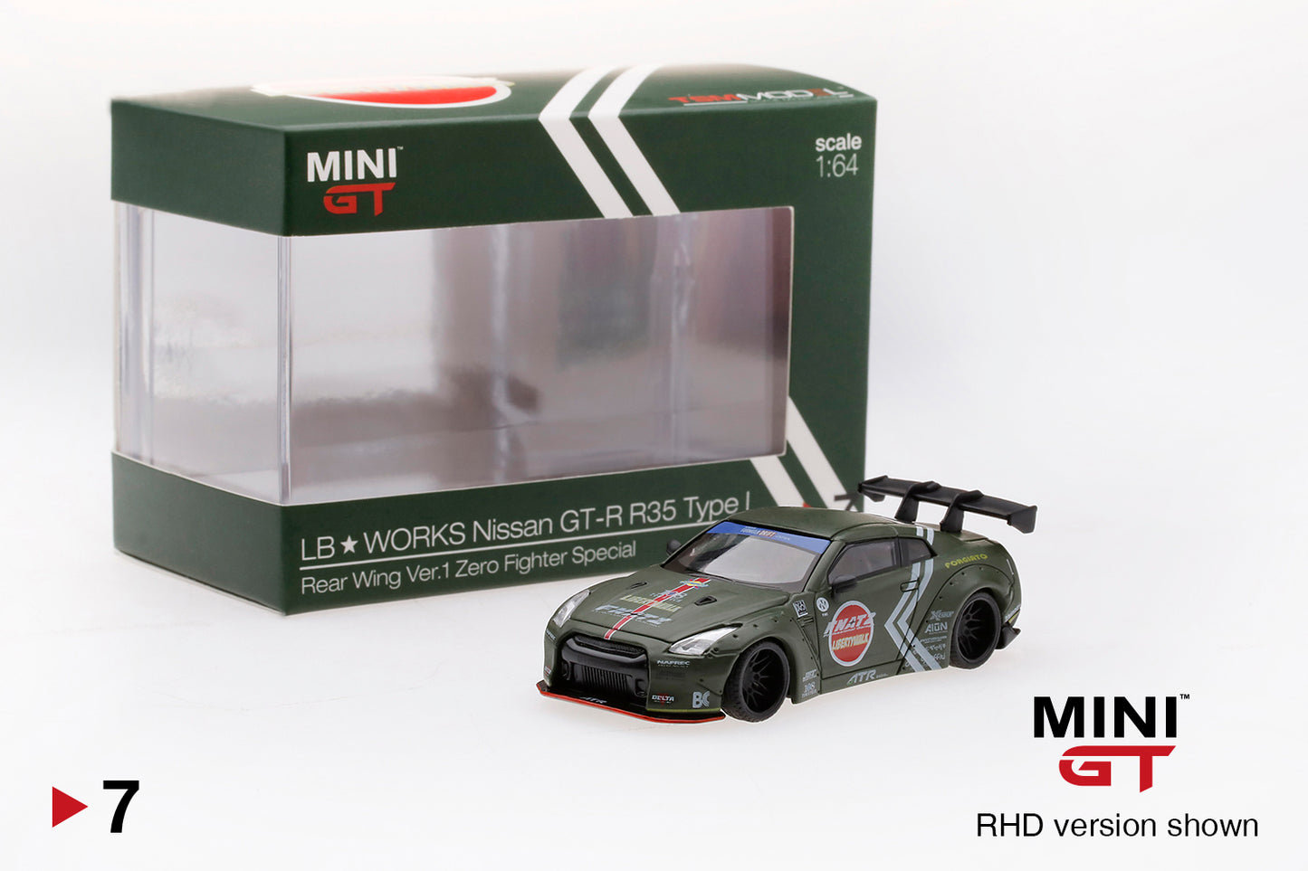 MiniGT LB Works Nissan GT-R R35 Type I Rear Wing Ver.2 Zero Fighter Hong Kong Special MGT00006-R & MGT00007 Set