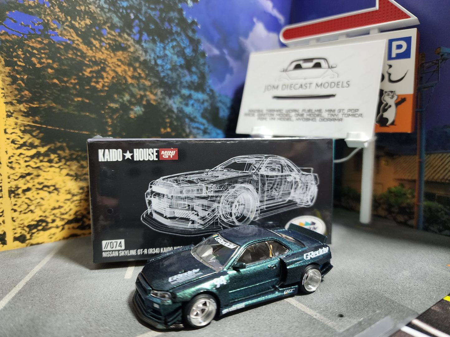 Kaido House * Mini GT Nissan Skyline GT-R (R34) Kaido Works Greddy #94 KHMG074