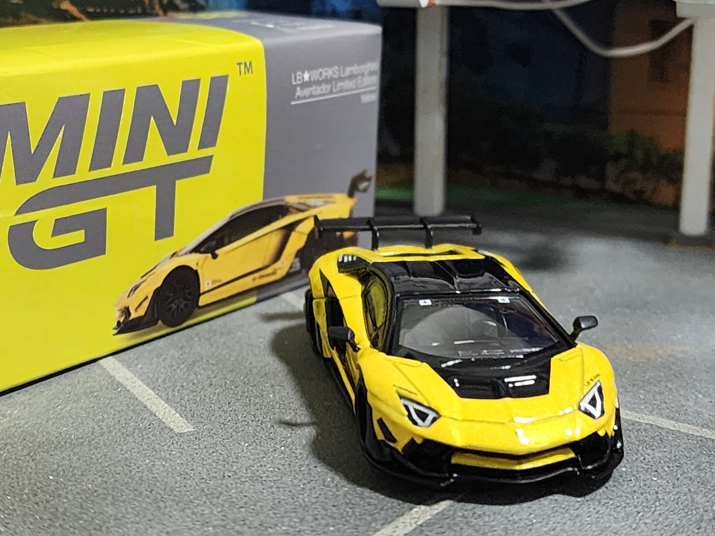 Mini GT LB★WORKS Lamborghini Aventador Limited Edition Yellow 2023 587 Hong Kong Toycar Salon Exclusive MGT00587 MiniGT