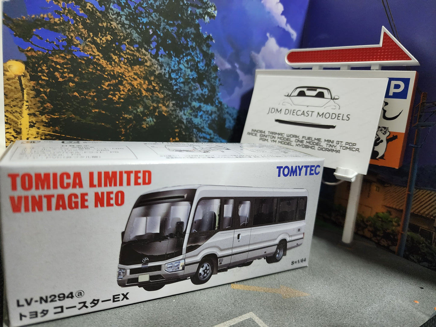 Tomica Limited Vintage Neo LV-N294a Toyota Coaster EX Silver + Grey Subaru + MiniGT 580 Blue Metallic