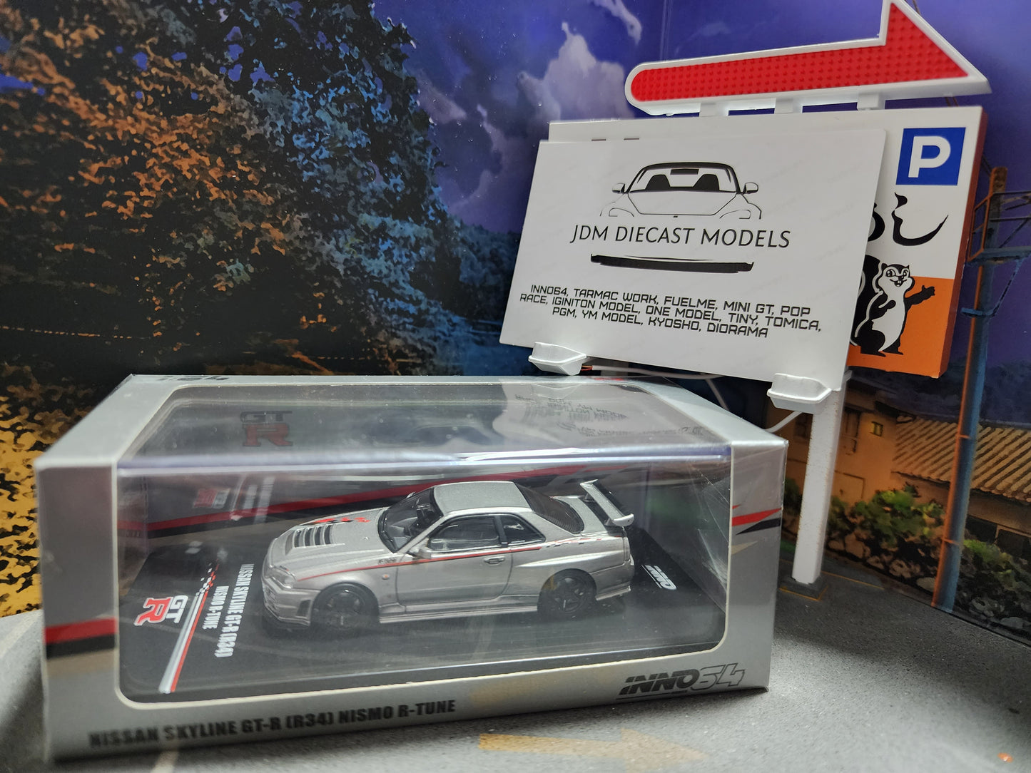 Inno64 Nissan Skyline GT-R R34 Nismo R-Tune Silver IN64-R34RT-SIL