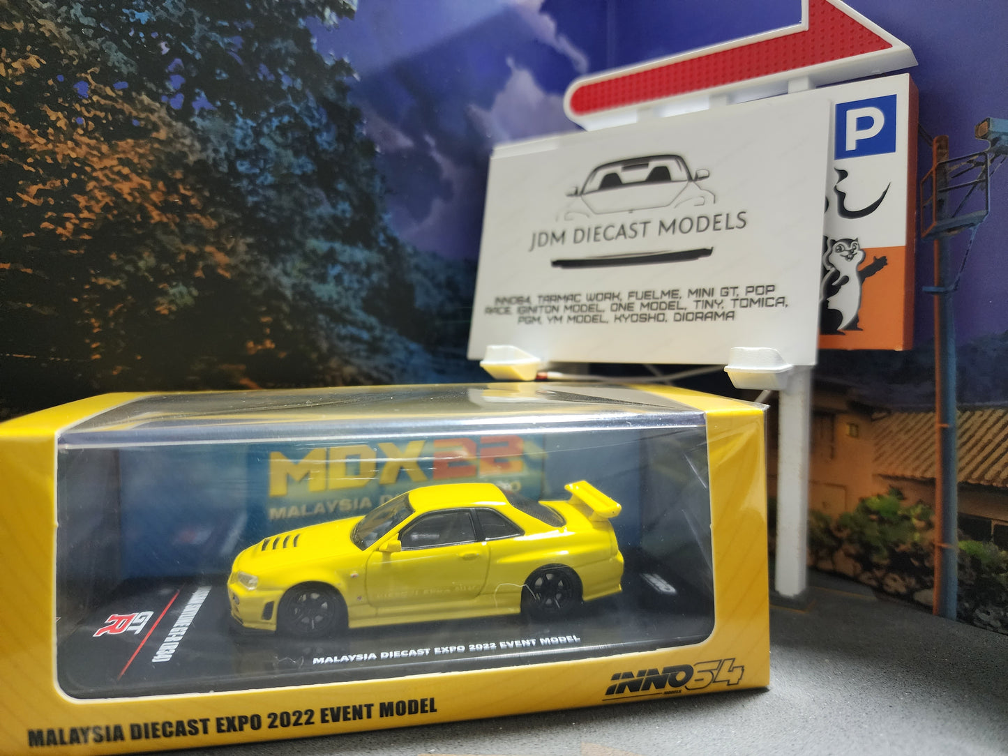 Inno64 Nissan Skyline GT-R R34 Lightning Yellow Malaysia Diecast Expo 2022 Event Car IN64-R34-LYMS