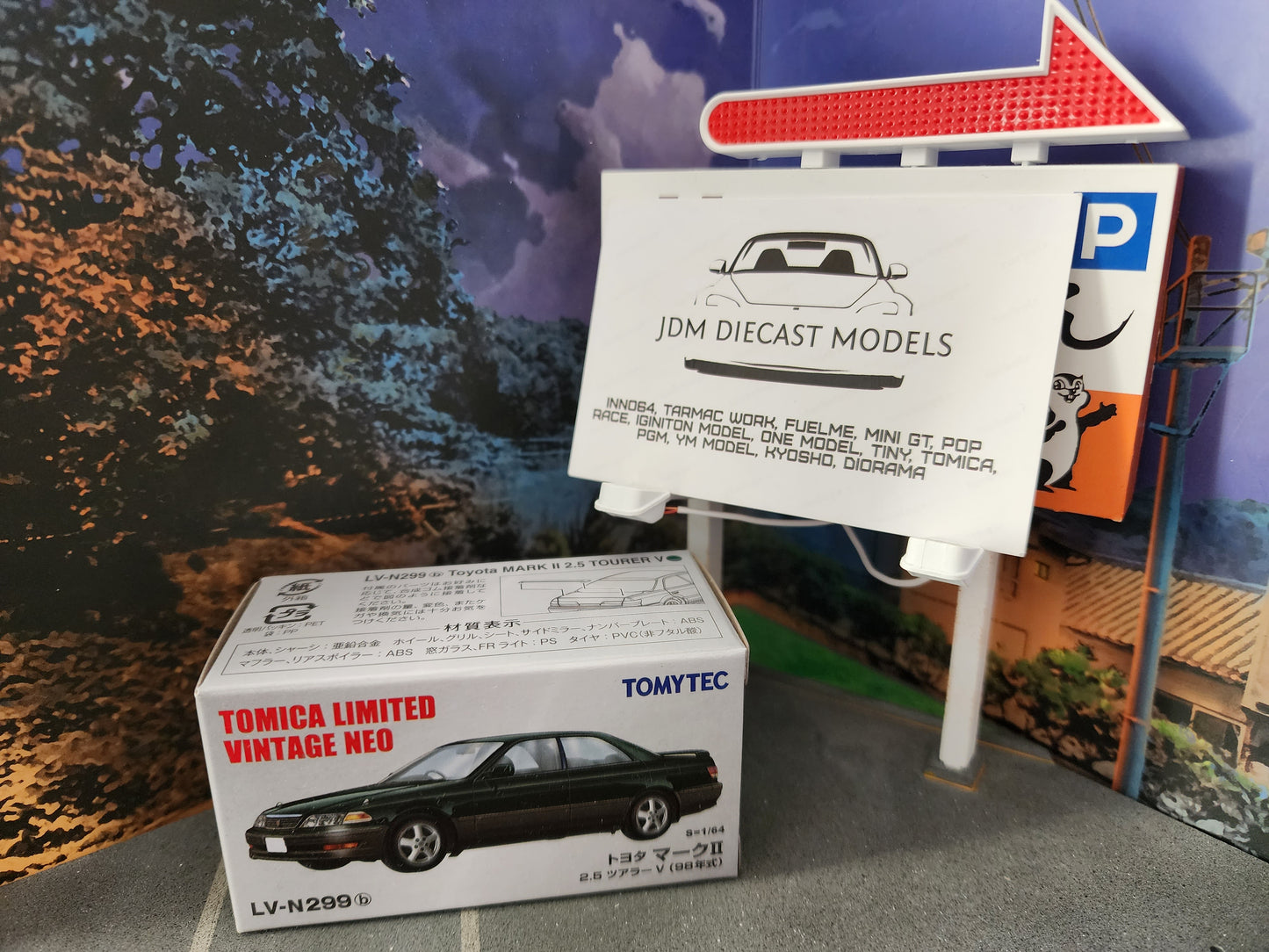 Tomica Limited Vintage Neo LV-N299a Toyota Mark II 2.5 Tourer V 1998 Dark Green/Gray