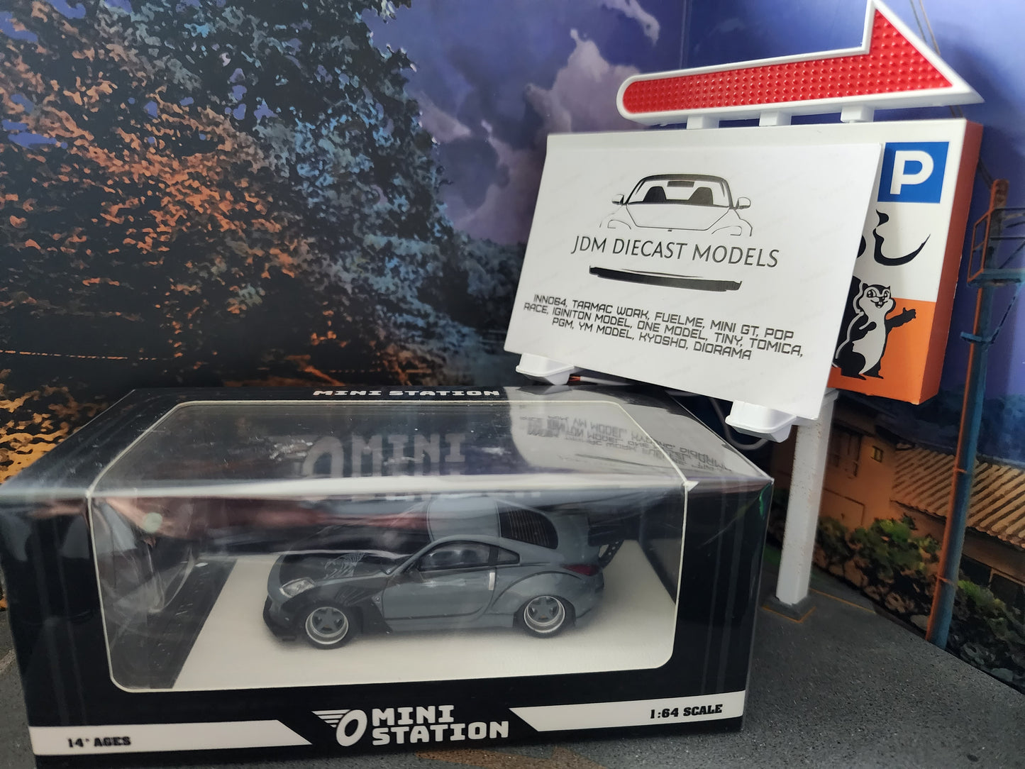 Mini Station Fast And Furious Nissan 350Z Grey & Black with Figure