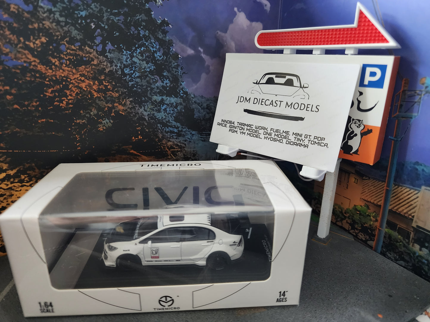 Mini Station Honda Civic FD2 Customized White Carbon Bonnet