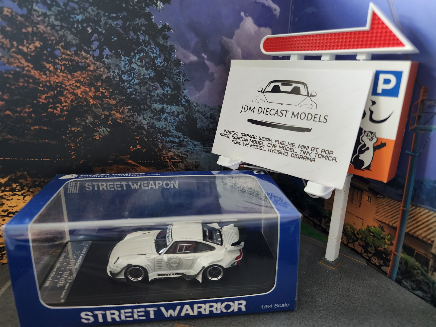 Street Weapon Porsche RWB 933 Rotana Wing White Deck
