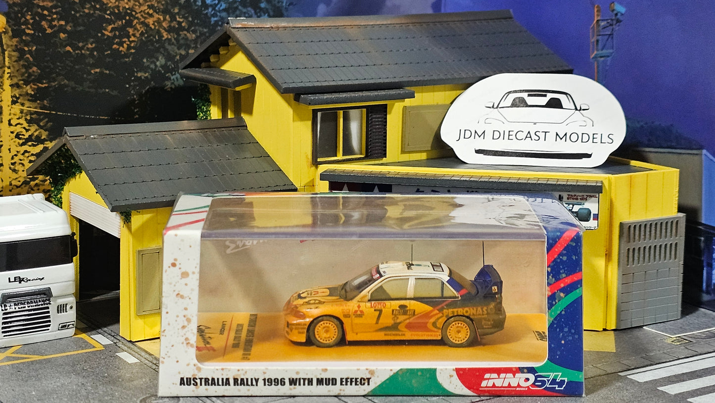Inno64 Mitsubishi Lancer Evolution III #7 Australia Rally 1996 with Mud Effect IN64-EVO3-AU96ME