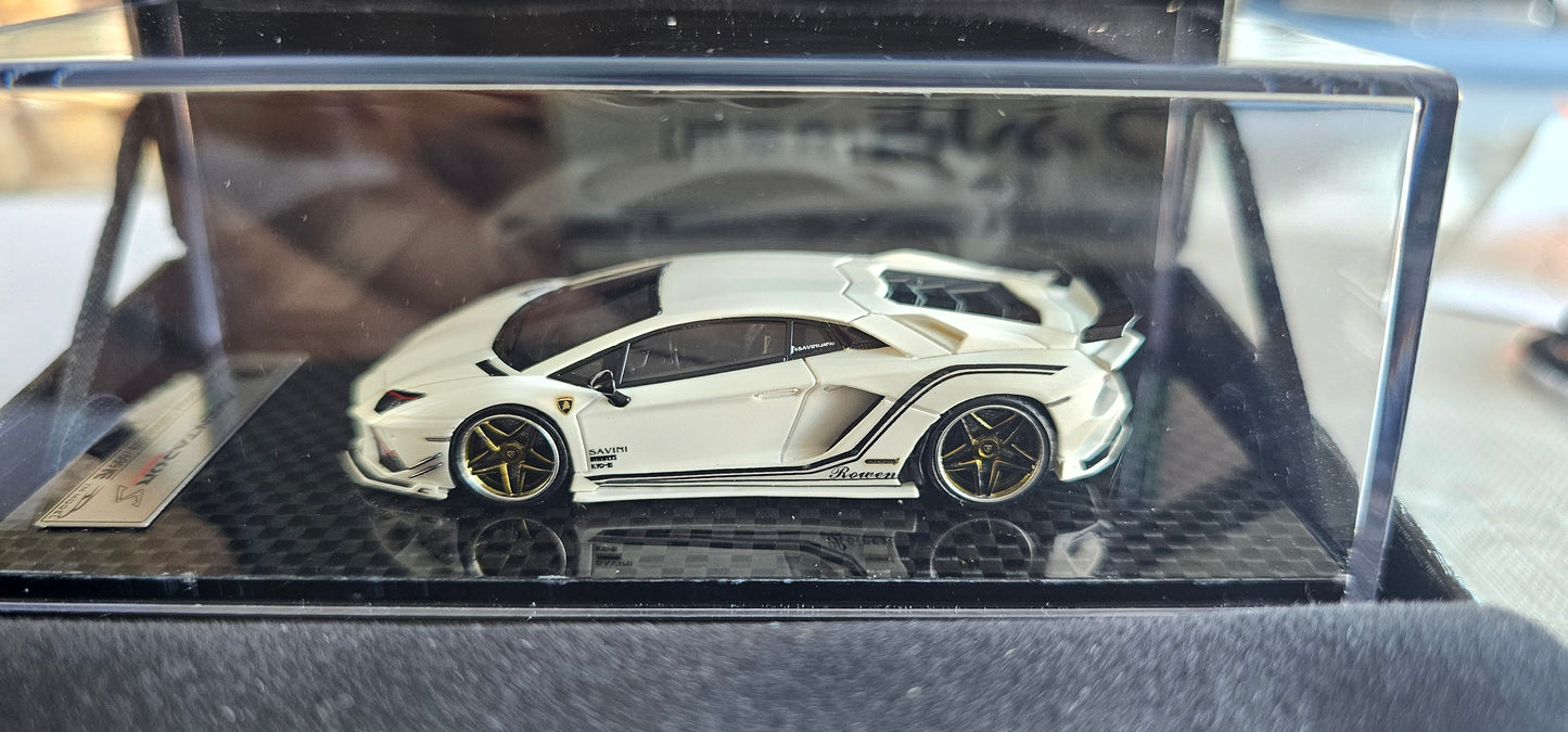 YM Model 1/64 Lamborghini Aventador S by Rowen in White (Resin) limited edition