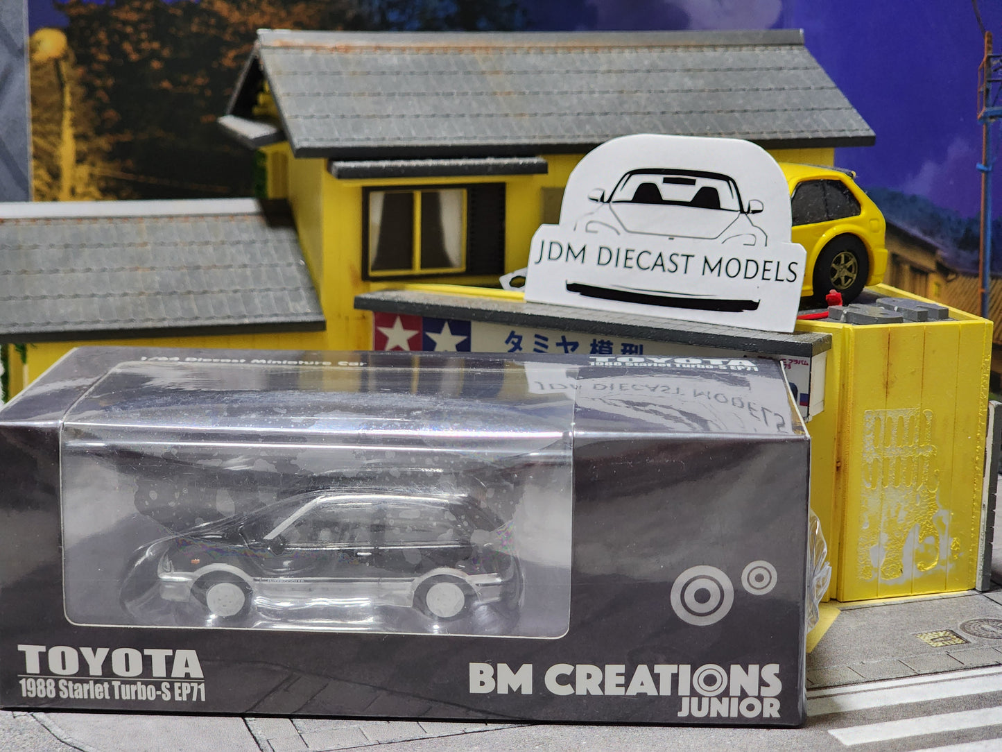 BM Creations Toyota 1988 Starlet Turbo S EP71 Black Silver 64B0254