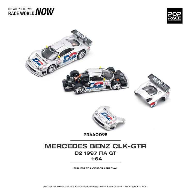 PopRace 1/64 Mercedes-benz AMG CLK GTR - 1997 FIA GT - D2 *New Tooling*