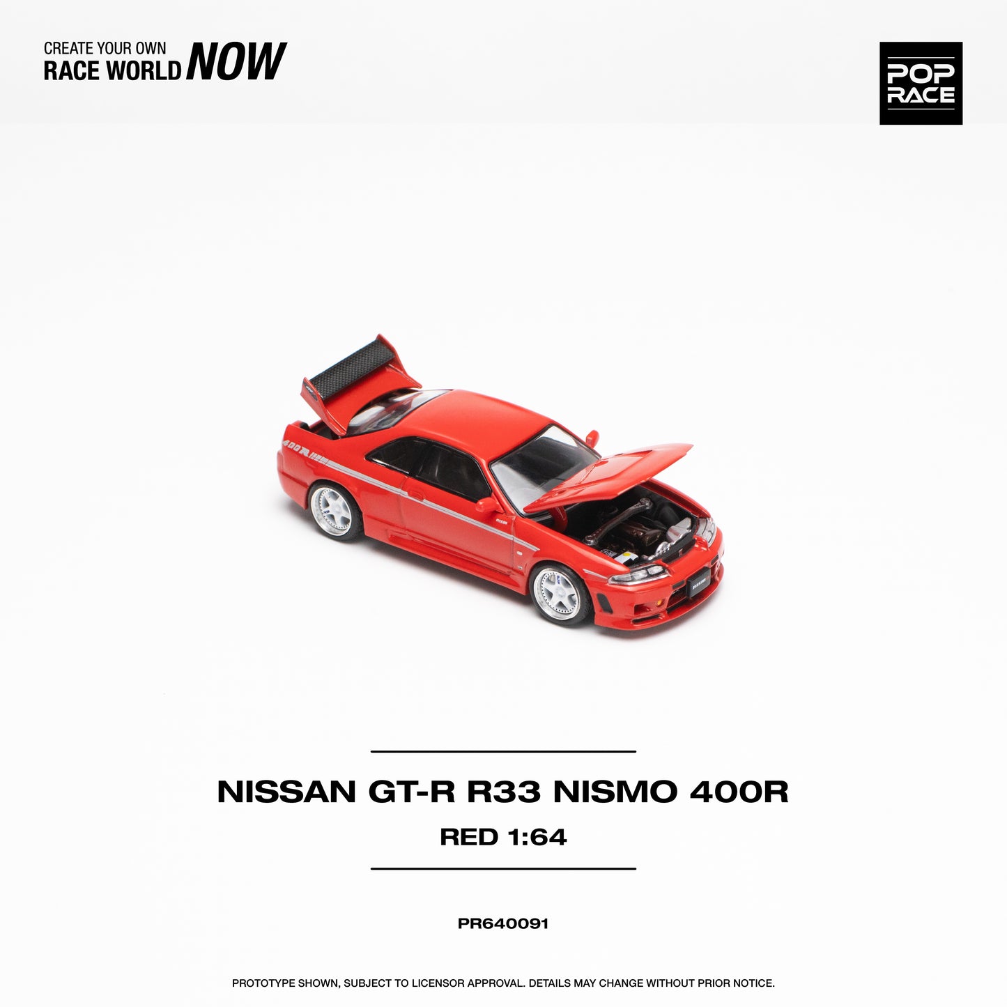 POPRACE 1/64 Nissan Skyline GT-R 400R RED
