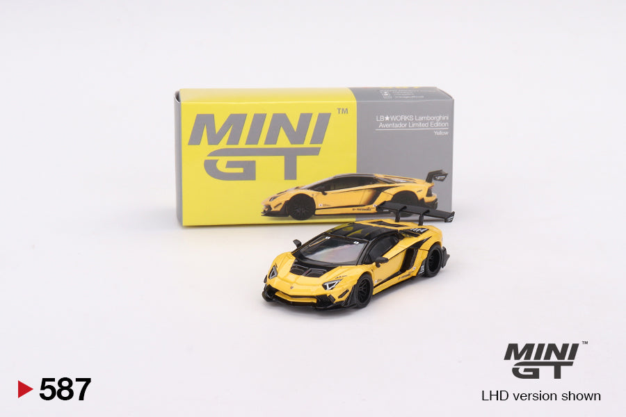 Mini GT LB★WORKS Lamborghini Aventador Limited Edition Yellow 2023 587 Hong Kong Toycar Salon Exclusive MGT00587 MiniGT