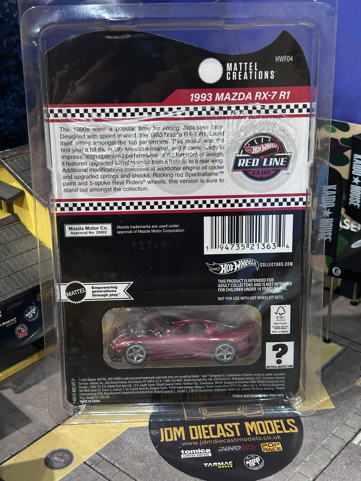 Hot Wheels Collectors Red Line Club Exclusive 1993 Mazda RX-7 R1