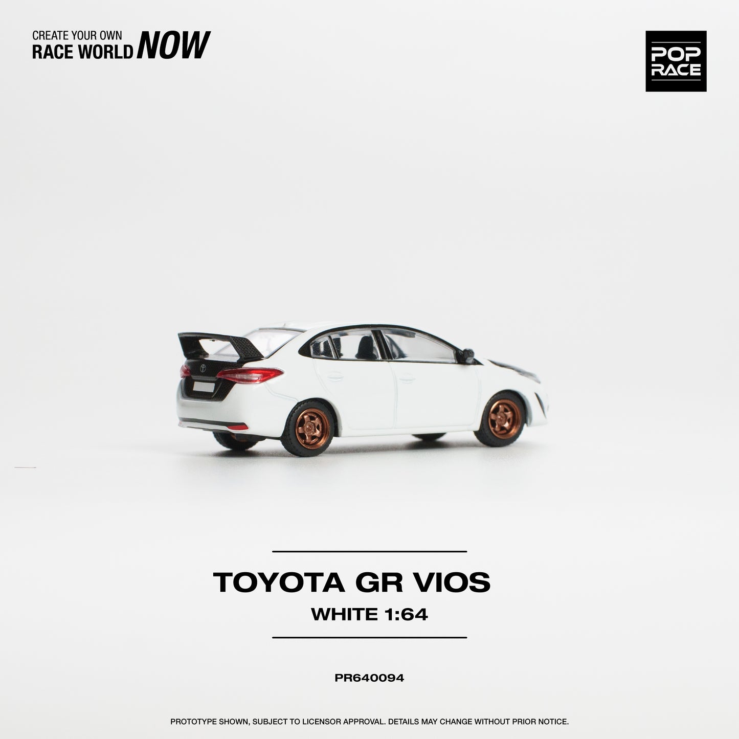 Preorder Poprace 1/64 Toyota GR Vios White