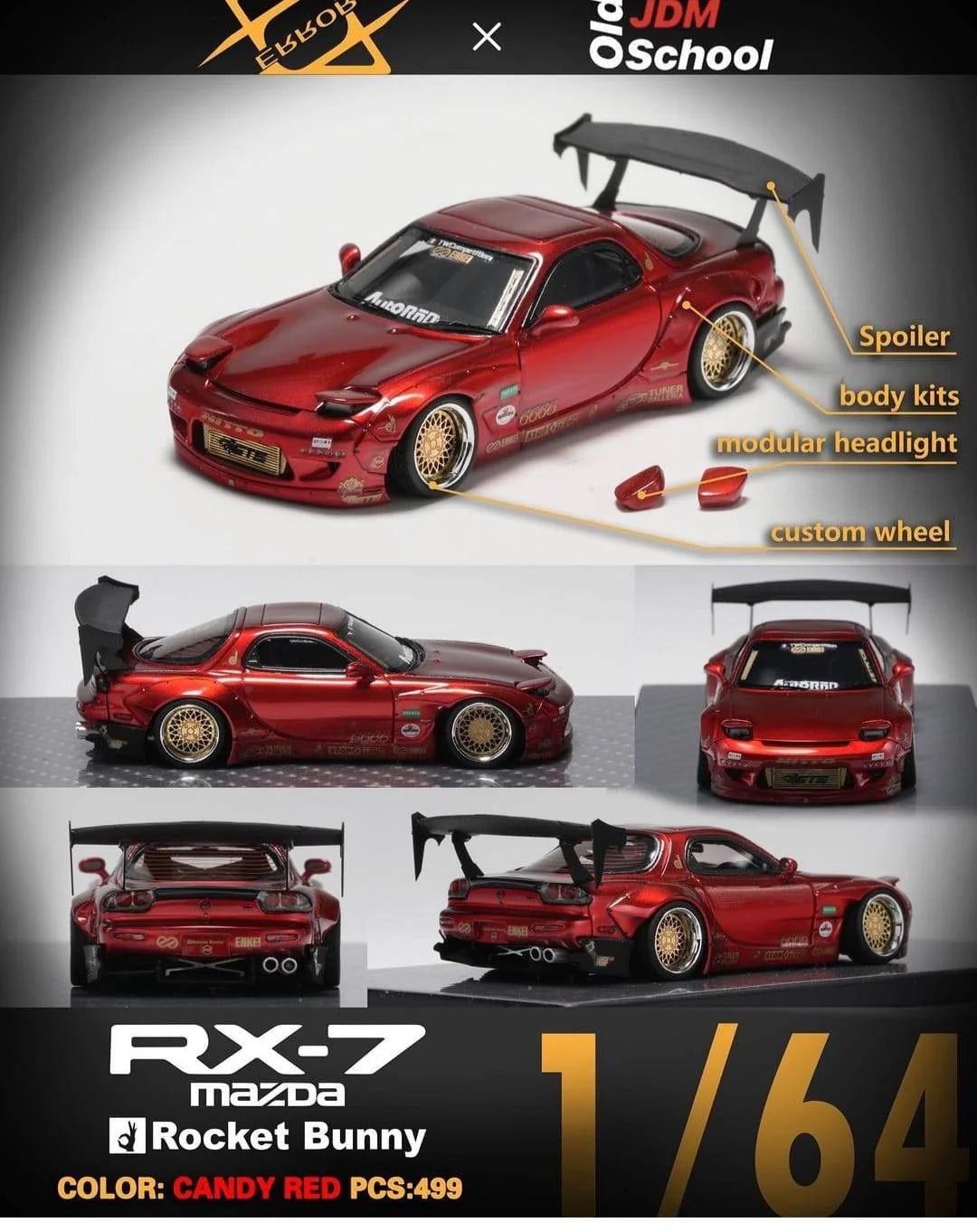 ERROR 404 MAZDA RX-7 ROCKET BUNNY Candy Red Limited 082/499 pcs