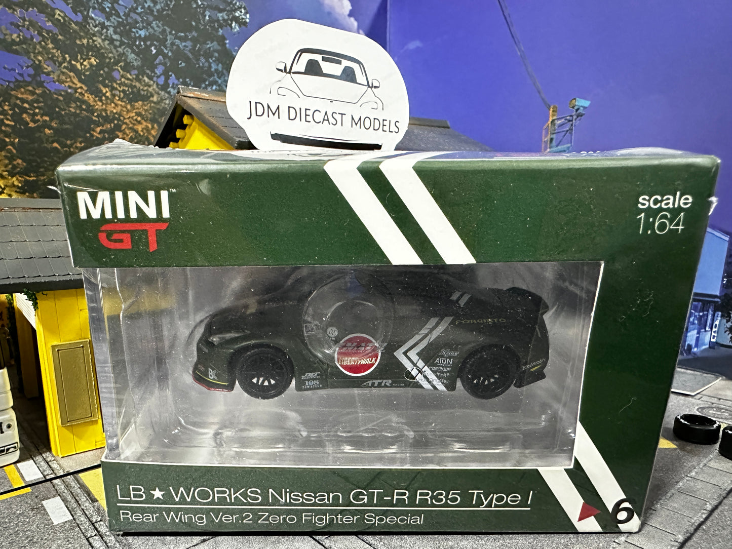 MiniGT LB Works Nissan GT-R R35 Type I Rear Wing Ver.2 Zero Fighter Hong Kong Special MGT00006-R & MGT00007 Set