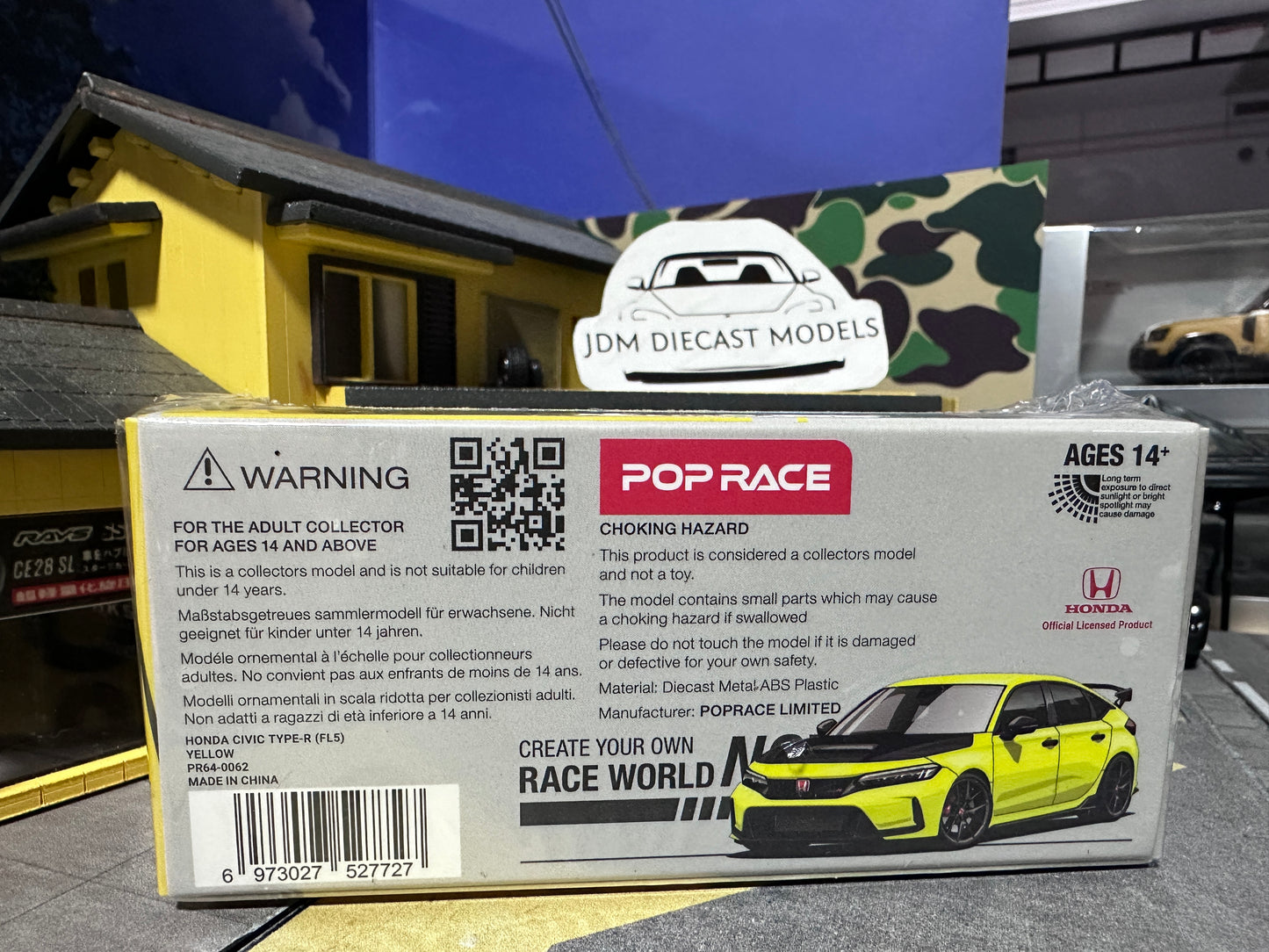 Poprace 1/64 Honda Civic Type R FL5 Yellow PR64-0062