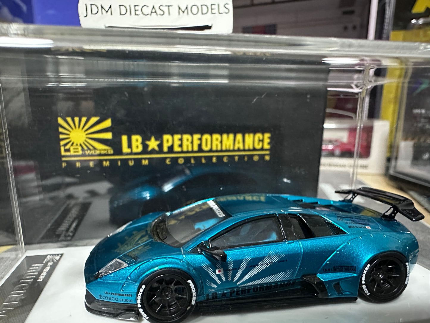LB PERFORMANCE 1:64 LIBERTY WALK LB-WORKS Murcielago LP670 40th Anniversary Blue Resin Rare 018/999pcs