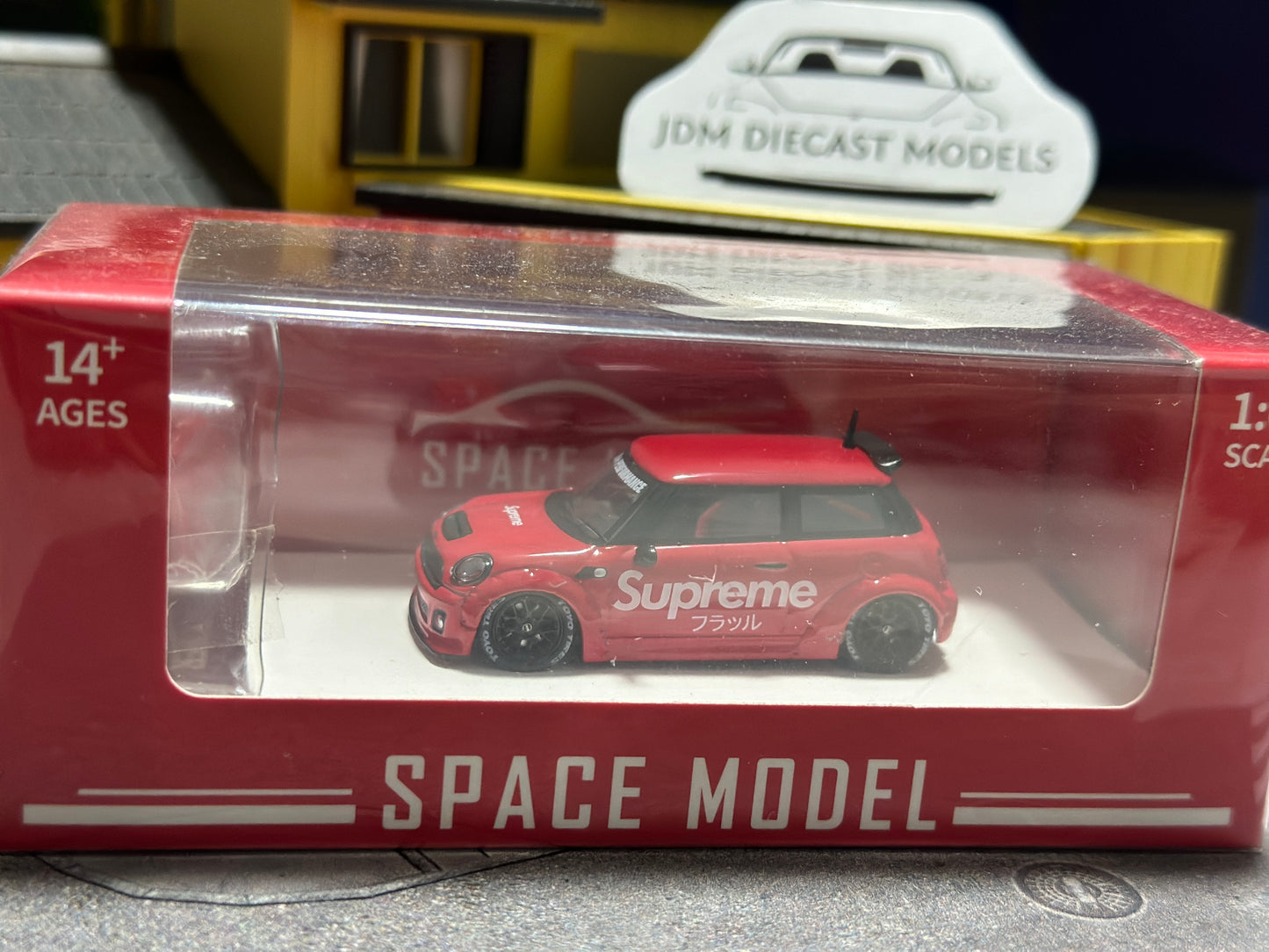 Space Model Mini Cooper Supreme With Bear Figurine