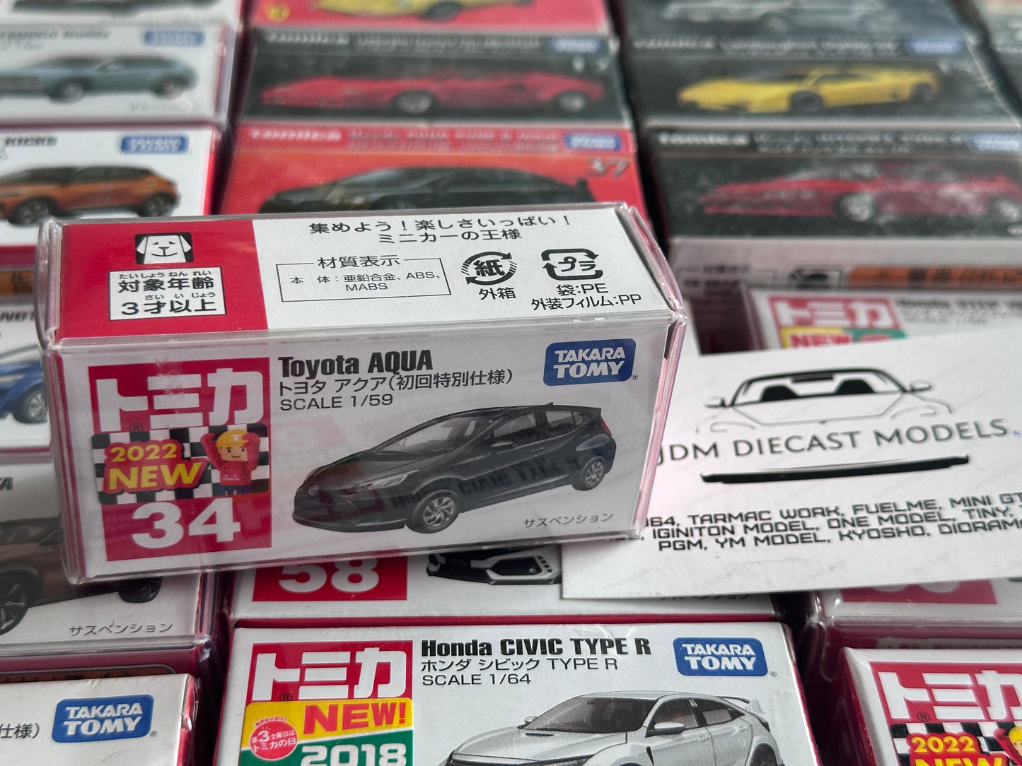 Takara Tomy Tomica No. 34 Toyota AQUA Black Special First Edition 2022 First Release