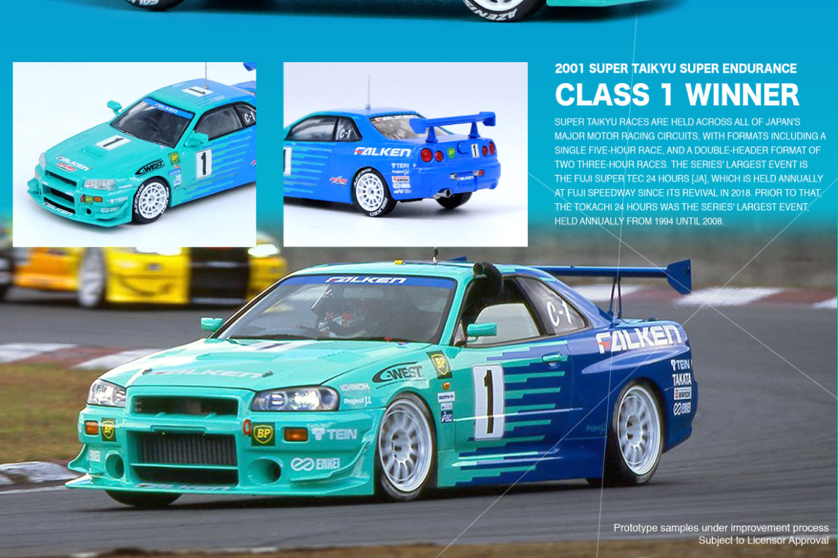 Inno64 Nissan Skyline GT-R (R34) #1 "Falken" Super Taikyu 2001 Winner IN64-R34RA-FAL