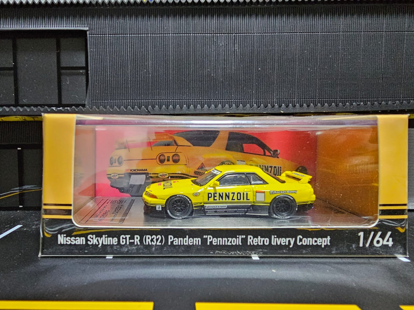 Inno64 x Poprace Nissan Skyline GT-R R32 Pennzoil Retro Livery Concept VHTF