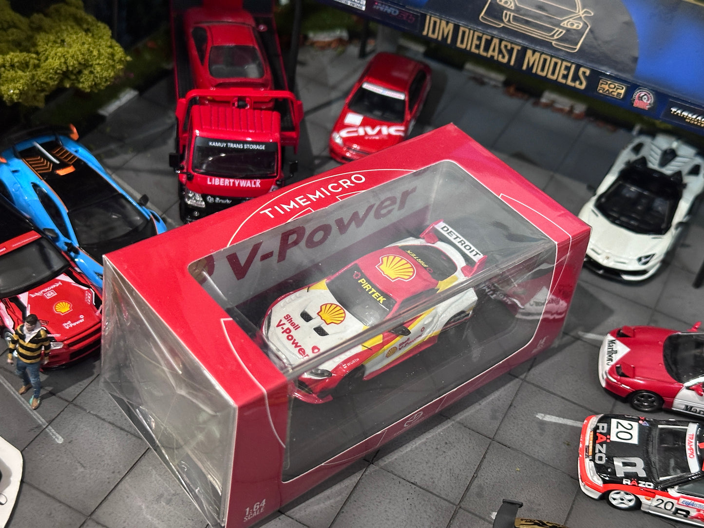 Time Micro Toyota Supra Shell With Figure & Gas Pump