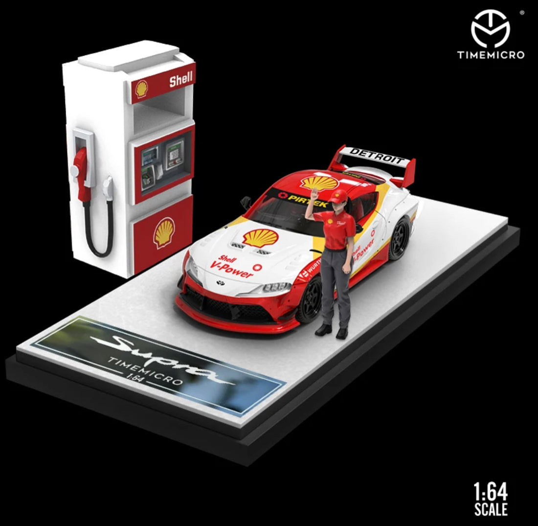 Time Micro Toyota Supra Shell With Figure & Gas Pump