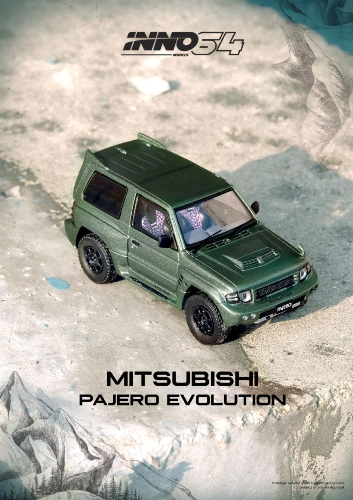 Inno64 Mitsubishi Pajero Evolution (Satin Green) IN64-EVOP-SGRE
