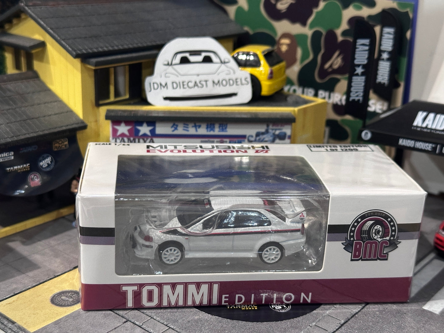 BMC 1/64 Mitsubishi Lancer Evolution VI White Tommi Edition RHD 64B0414