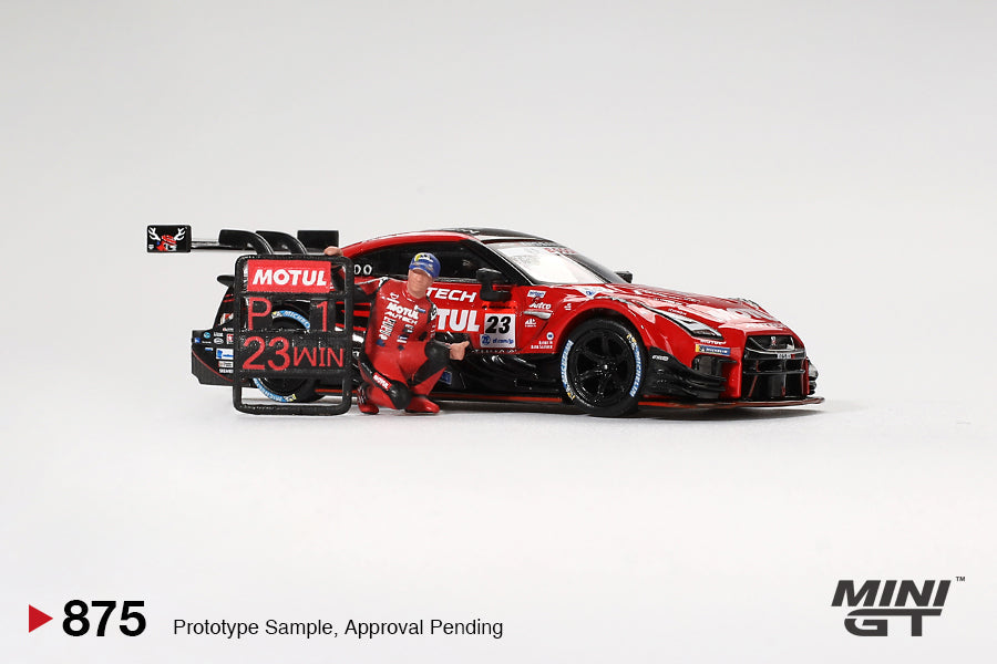Mini GT Nissan GT-R NISMO #23 "MOTUL AUTECH GT-R 2021" SUPER GT SERIES Suzuka winner W/ Matsuda Figure Tsugio Matsuda Collection No.2 MGT00875