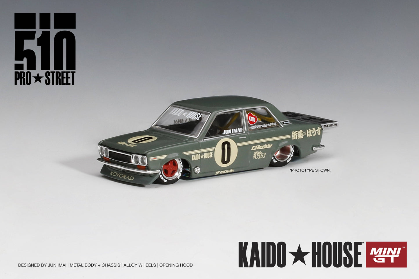 Kaido House * Mini GT Datsun 510 Pro Street SK510 Green KHMG001