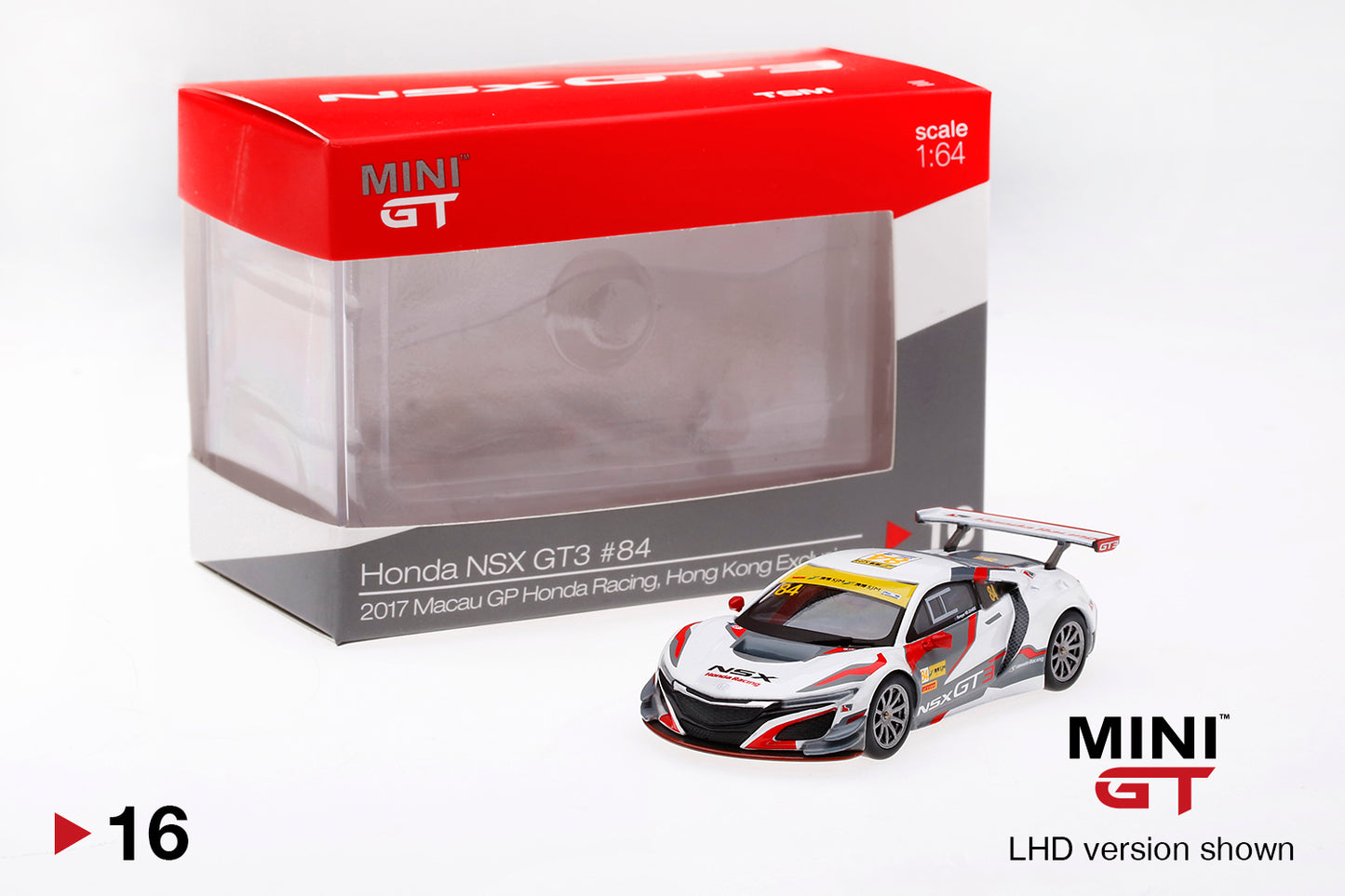 Mini GT Honda NSX GT3 #84 2017 Macau GP Honda Racing, Hong Kong Exclusive MGT00016