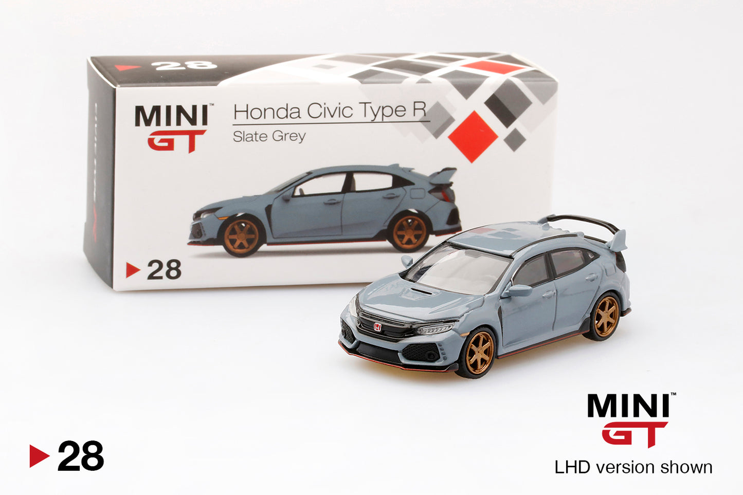Mini GT Honda Civic Type R (FK8) Slate Grey w/ TE37 Wheel "Taiwan Exclusive"