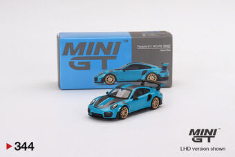 MiniGT Porsche 911 GT2 RS Weissach Package Miami Blue