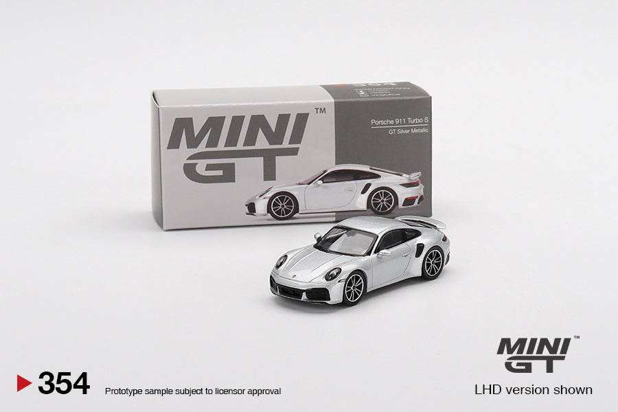 MiniGT Porsche 911 Turbo S GT Silver Metallic