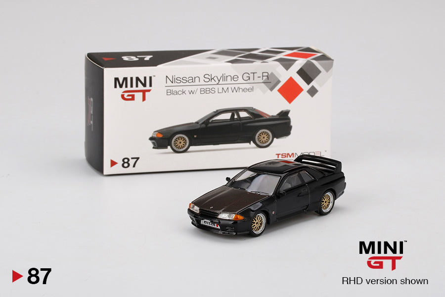 Mini GT Nissan GT-R (R32) Black w/ BBS LM Wheel