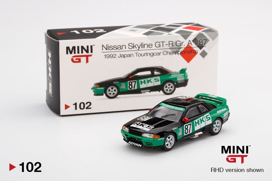 Mini GT Nissan GT-R R32 Gr. A 87 HKS 1992 Group A.