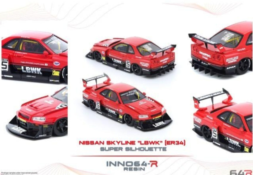 INNO64-R 1/64 Nissan Skyline "LBWK "(ER34) Super Silhouette Resin Model