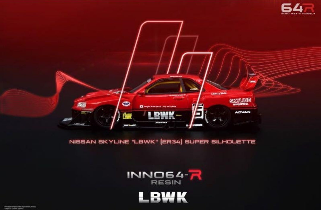 INNO64-R 1/64 Nissan Skyline "LBWK "(ER34) Super Silhouette Resin Model
