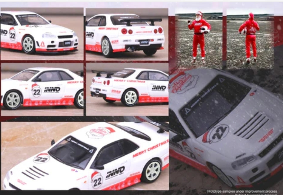 Inno64 1/64 Nissan Skyline GTR R34 Xmas Christmas 2022 Special Edition White CHASE