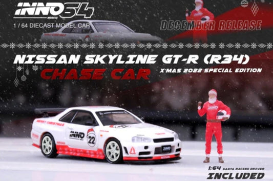 Inno64 1/64 Nissan Skyline GTR R34 Xmas Christmas 2022 Special Edition White CHASE