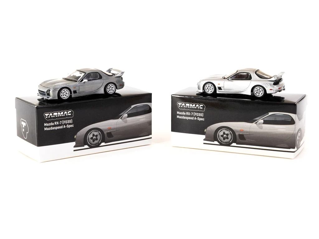 (Chase) Tarmac Works 1/64 Mazda RX-7 FD3S Mazdaspeed A-Spec Silver Stone Metallic T64G-012-SL