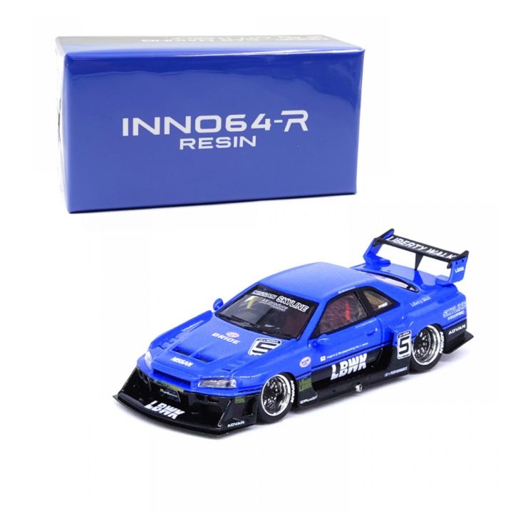 INNO64 1/64 Nissan Skyline "LBWK "(ER34) Super Silhouette Blue Metallic Resin Model