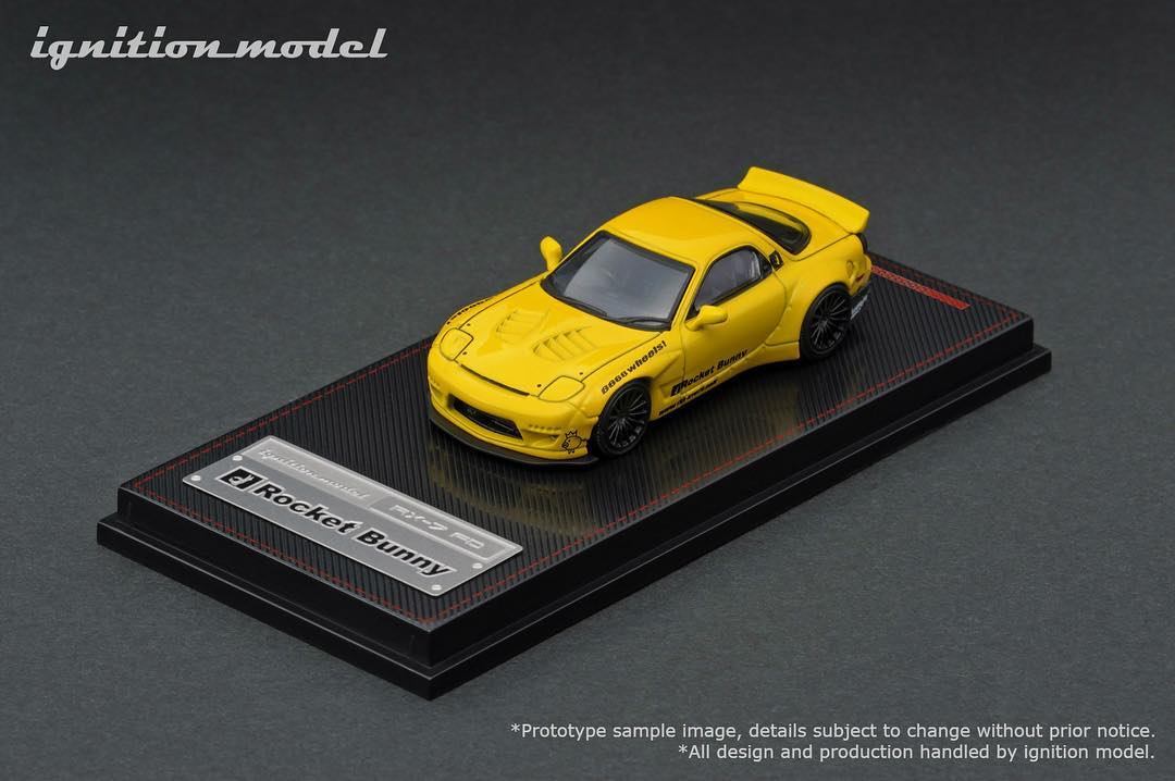 Ignition Model Rocket Bunny RX-7 (FD3S) Yellow IG1410 2000pcs Tarmac Collaboration