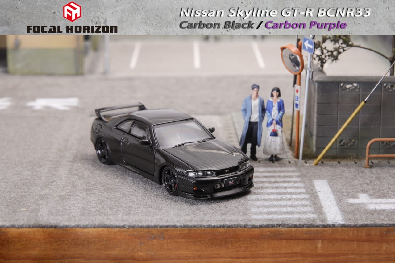 Preorder June 2024 Focal Horizon Nissan Skyline BCNR33 Carbon Black and Purple